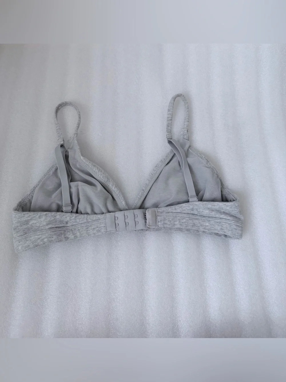Skims Grey Cotton Jersey Triangle Bra - Picture 5 of 7